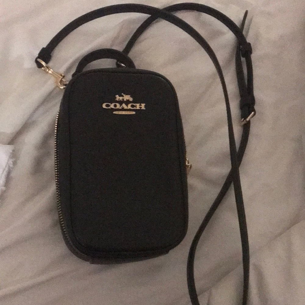 Black leather coach purse wallet